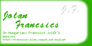 jolan francsics business card